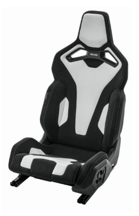 Recaro Sport C 3 Door Left Hand Seat - White Leather/Dinamica Black(w/o Heat)