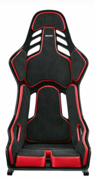 Recaro Podium GF Large/Left Hand Seat - Alcantara Blk/Leather Red