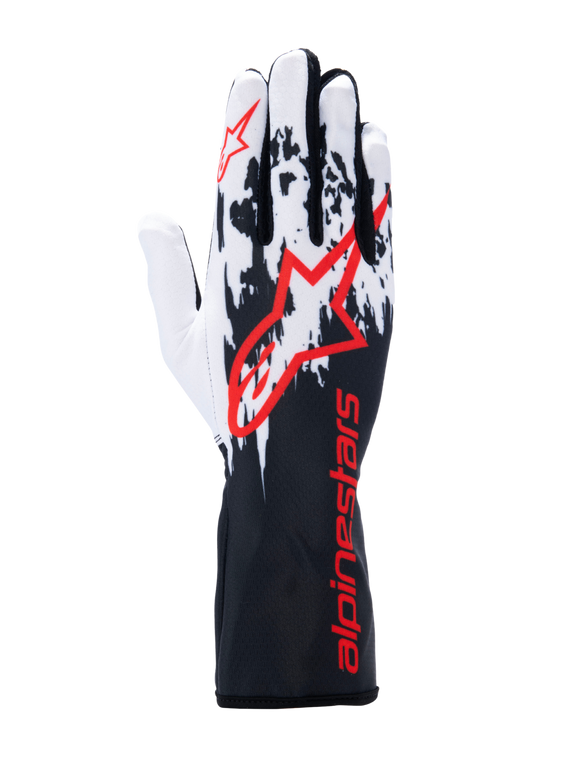 ALPINESTARS TECH-1 K V3 GLOVES - BLACK WHITE RED - XL (3551724-123-XL)