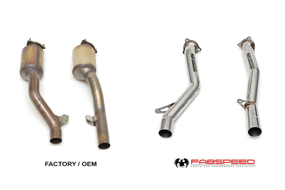 Fabspeed Porsche 958.2 Cayenne S E-Hybrid Secondary Cat Bypass Pipes (2015-2018)