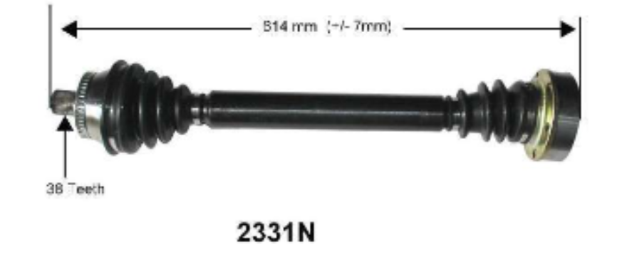 Front Left (Manual Transmission) Professional Drive Line Axle Assembly (100% New) B5 S4