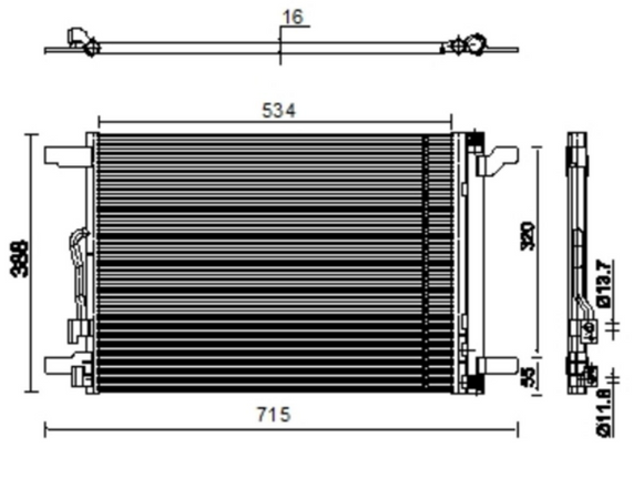 VW A/C Condenser - Mahle 5QM816411B