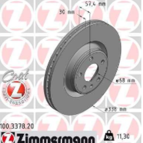 Audi Brake Disc - Zimmermann 8W0615301AB - 0
