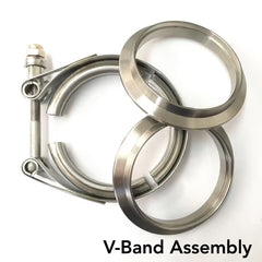 Ticon Industries 3.0in Titanium V-Band Clamp Assembly (2 Flanges/1 Clamp)