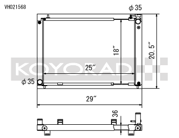 Koyo 03-06 Nissan 350Z VQ35DE (MT) Cross Flow Radiator - 0