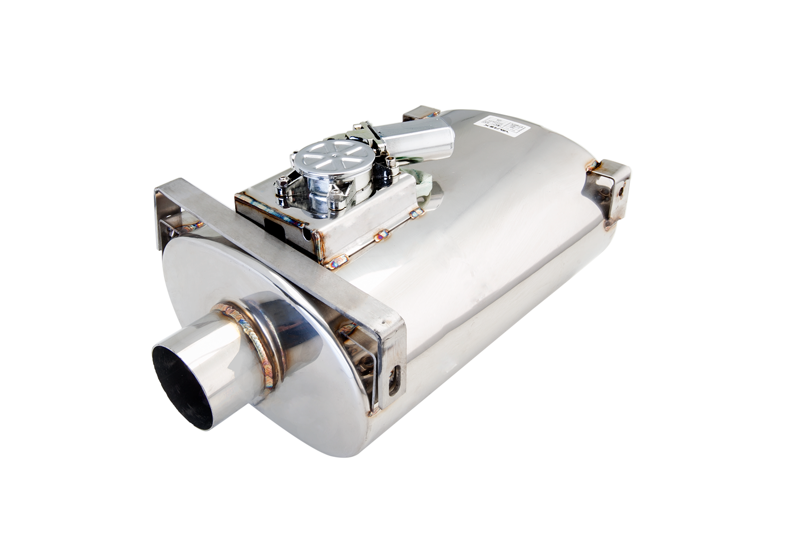 Xforce Universal Varex Oval Muffler in 3Inch with Bracket Mounts