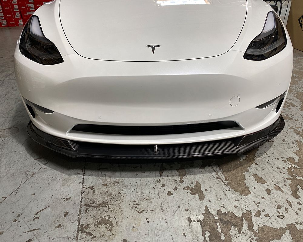 VR Aero Carbon Fiber Front Lip Tesla Model Y 2020+