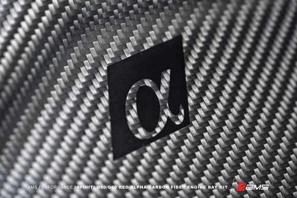 AMS Performance Infiniti Q50 / Q60 Red Alpha Matte Carbon Front Duct