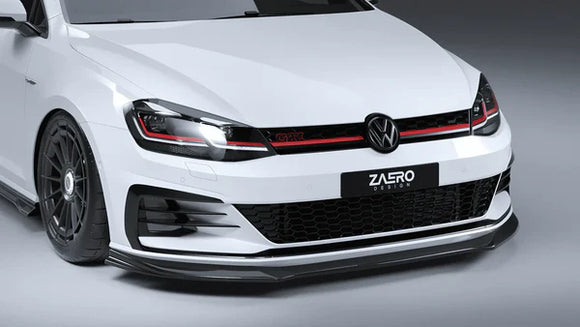 Zaero Design VW Golf GTI Mk7.5 EVO-1 Gloss Black Front Splitter | ZA-GOLF-75-GTI-FS