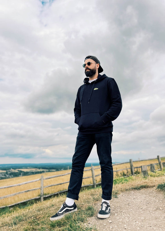 Model wearing VW Mk1 hoodie 