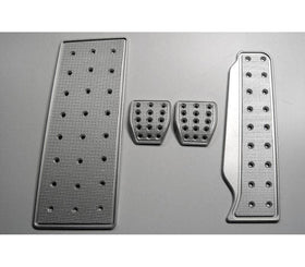 SRP Racing Pedals - VW Mk7/7.5 Golf & Jetta WITH Footrest MANUAL Grid Black/Silver