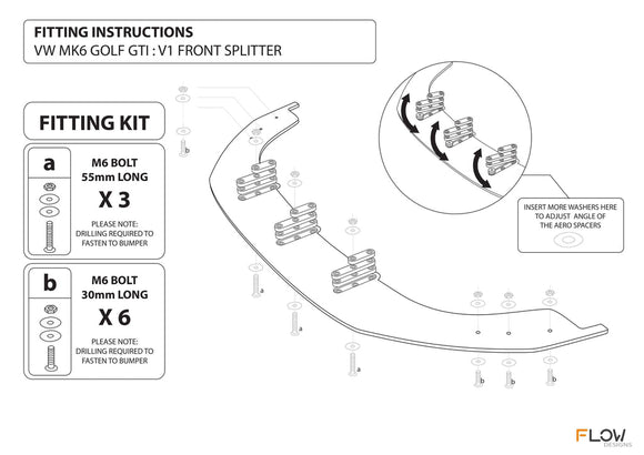 Flow Designs VW MK5 Golf GTI Front Splitter
