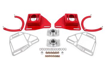 BMR Suspension 82-92 Chevy Camaro Caster/Camber Plates w/ Lockout Plates - Red