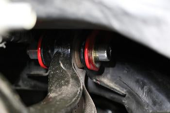 BMR Suspension 15-18 Ford Mustang S550 Rear Camber Adjustment Lockout Kit - Red