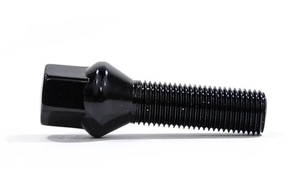 Spulen Conical Seat Wheel Bolt Black - 14x1.5x 27mm Length - Priced Each