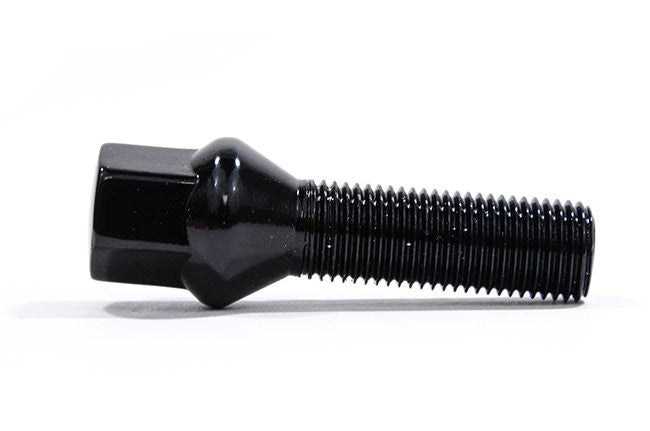 Conical Seat Wheel Bolt Black - 14x1.5x 42mm Length - Priced Each