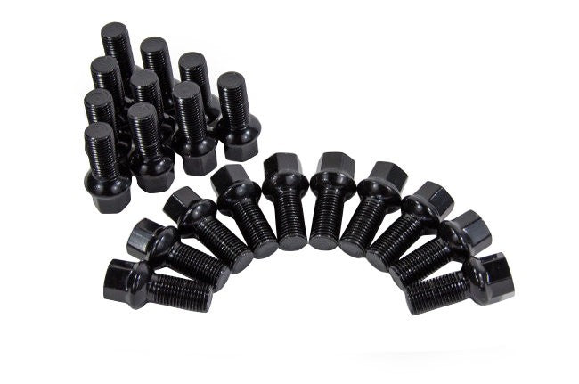 Ball Seat Wheel Bolt Black - 14x1.5x 40mm Length - 20 Pack