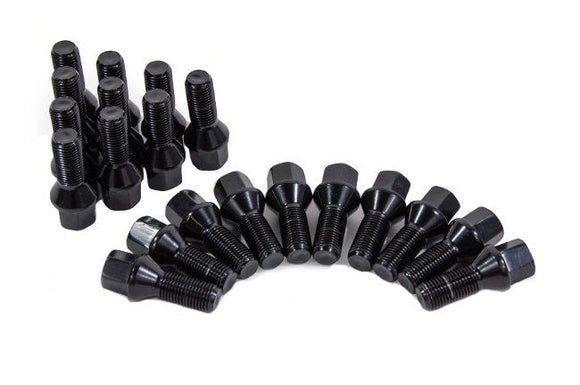 Conical Seat Wheel Bolt Black - 14x1.5x 37mm Length - 20 Pack