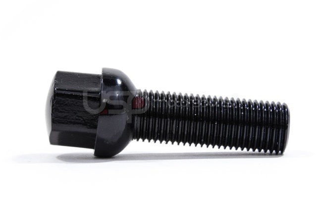 Ball Seat Wheel Bolt Black - 14x1.5x 27mm Length - 20 Pack