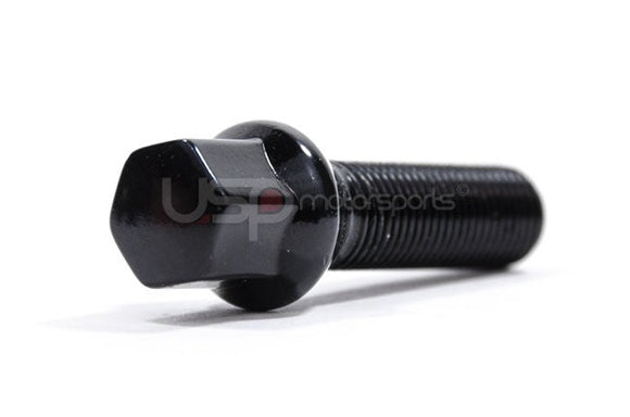Conical Seat Wheel Bolt Black - 14x1.5x 37mm Length - Priced Each