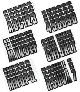 Hardline Boat Lettering Registration Kit 3 in. - 300 White/Black