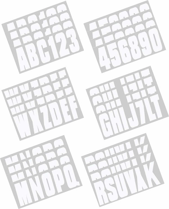 Hardline Boat Lettering Registration Kit 3 in. - 350 White Solid