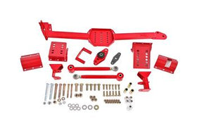 BMR 05-14 S197 Mustang Body Mount Watts Link Rod End/Poly w/ Adj. Axle Clamps - Red