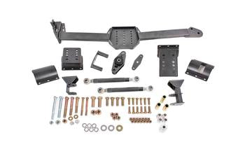 BMR 05-14 S197 Mustang Body Mount Watts Link Rod End/Poly w/ Adj. Axle Clamps - Black Hammertone