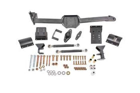 BMR 05-14 S197 Mustang Body Mount Watts Link Rod End/Poly w/ Adj. Axle Clamps - Black Hammertone