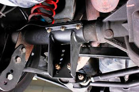 BMR 05-14 S197 Mustang Body Mount Watts Link Rod End/Poly w/ Adj. Axle Clamps - Black Hammertone - 0