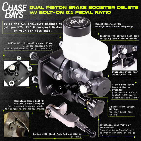Chase Bays 99-06 BMW 3-Series E46 Dual Piston Brake Booster Delete w/Bolt-On 6:1 Pedal Ratio
