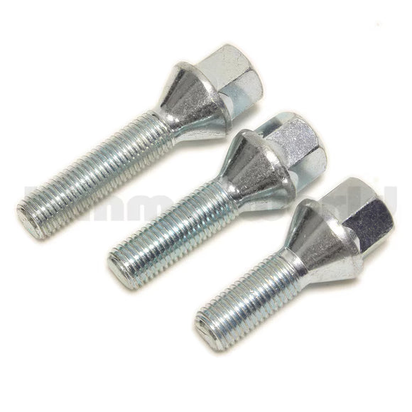 M12x1.5 Extended Length Wheel Bolts for Wheel Spacers  - Black - 28mm