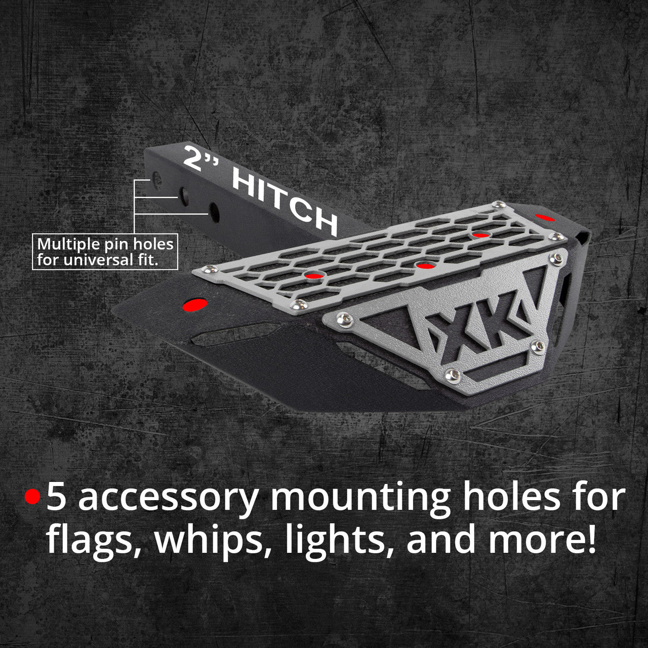 XK Glow Hitch Receiver Step And Whip Plate - 0