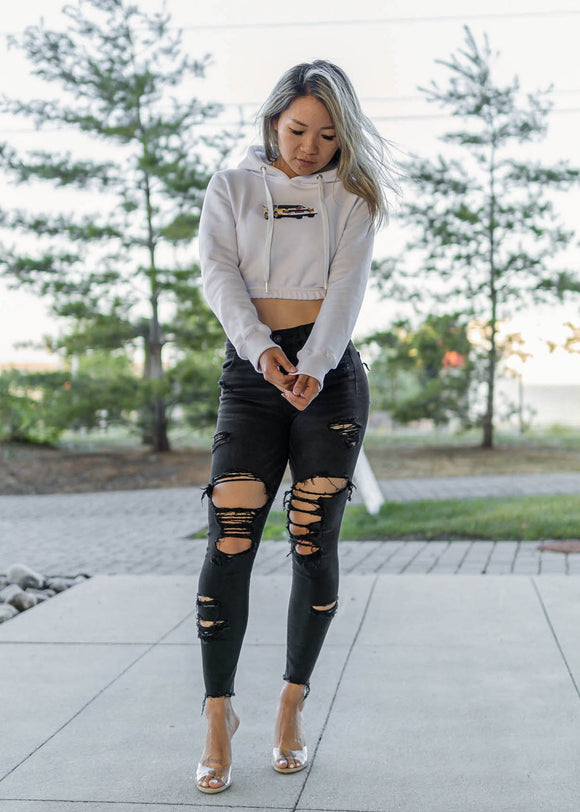 pizzabrand Audi Sport quattro S1 Cropped Hoodie - White