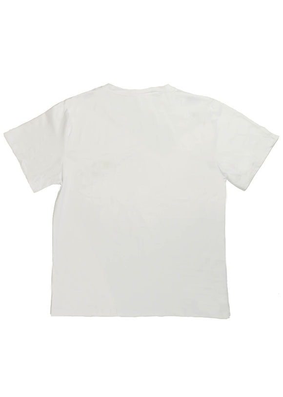 A white BMW 2002 Turbo t-shirt for men. Photo is the back view of the shirt with an embroidered 2002 Turbo. Fabric composition is a polyester and cotton mix. The material is very soft, stretchy, non-transparent. The style of this shirt is short sleeve, with a crewneck neckline.