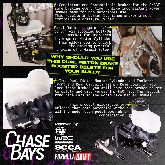 Chase Bays 99-06 BMW 3-Series E46 Dual Piston Brake Booster Delete w/Bolt-On 6:1 Pedal Ratio