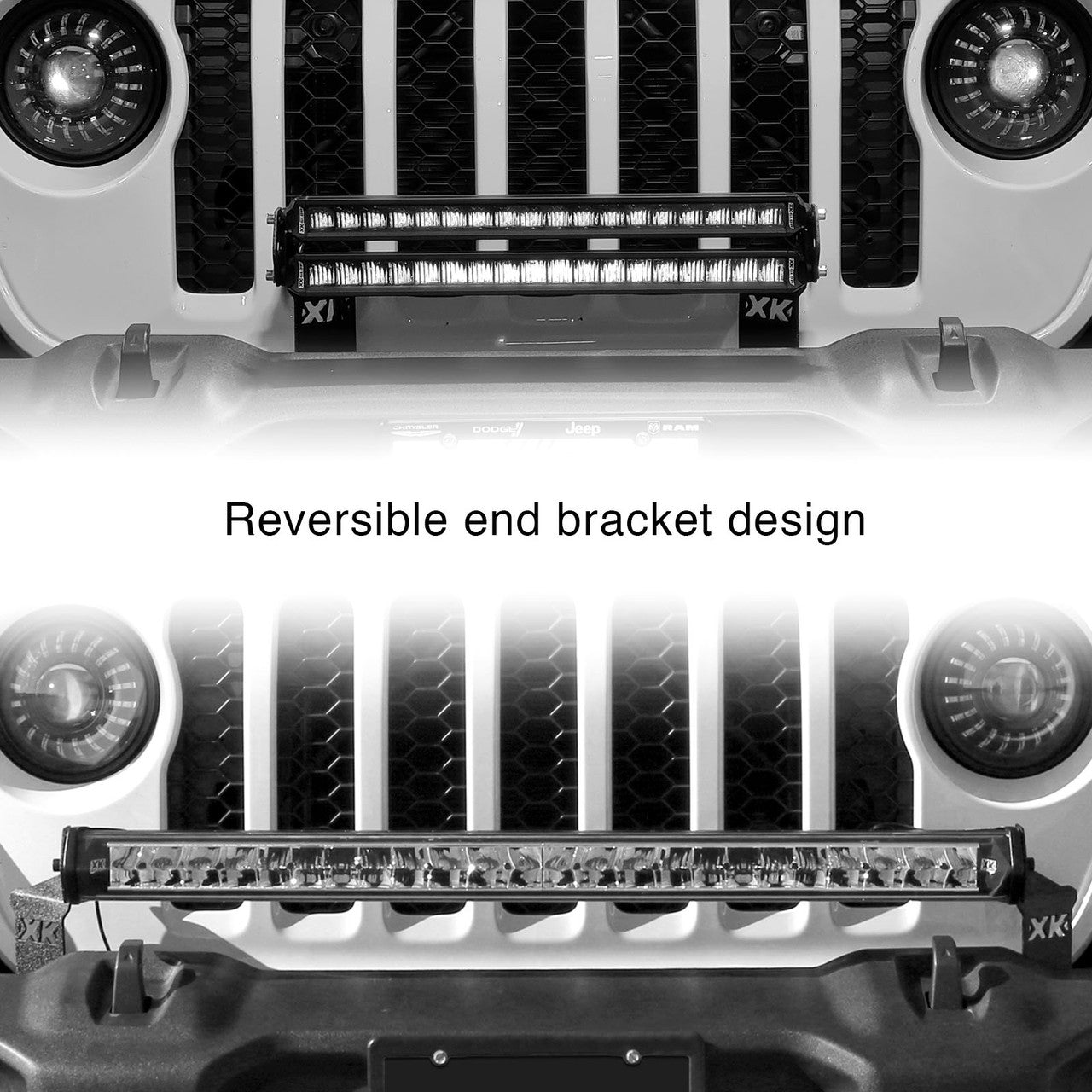 XK Glow Jeep JL JT Front Bumper Light Bar Bracket Kit 20-36In - 0