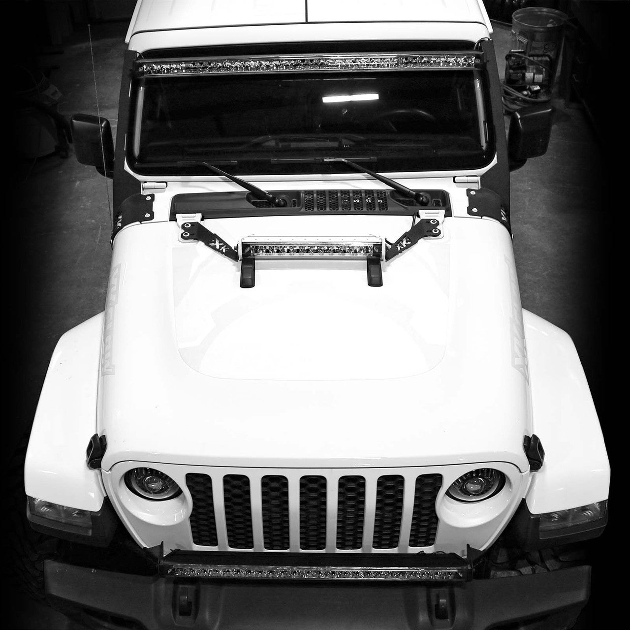 XK Glow Jeep JL JT Hood Light Bar Bracket Kit 20In - 0