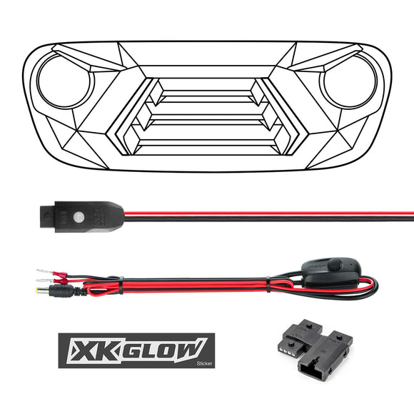 XK Glow JL Wrangler & Gladiator JT XKCHROME LED Grill Kit (Dual Mode)