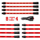 XK Glow Single Color XKGLOW UnderglowLED Accent Light Car/Truck Kit Red - 8x24In Tube + 4x8In Strip-1