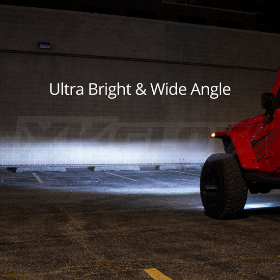 XK Glow 4in Fog Light JEEP 2pc Kit w/ Switchback Halo White DRL + Amber Turn Signal