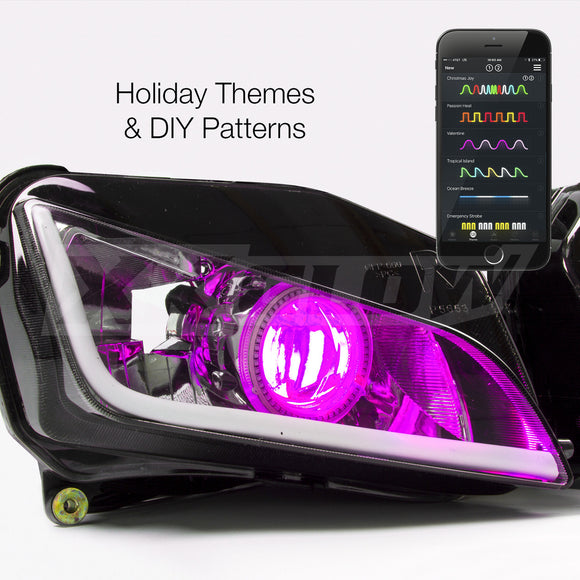 XK Glow 2xRGB Demon Eye Million Color XKGLOW Smartphone App Controlled Kit