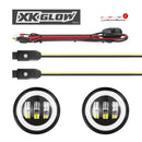 XK Glow 4In JL Black RGB LED Jeep Wrangler Fog Light XKchrome Bluetooth App Controlled Kit-1