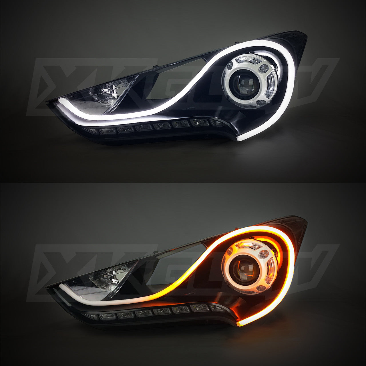 XK Glow 36inch - 2pc Sequential Switchback LED Strip Kit DRL Turnsignal for Headlights - 0