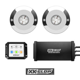 XK Glow RGB LED UNDERWATER LIGHT KIT FOR BOAT 2PC 48W