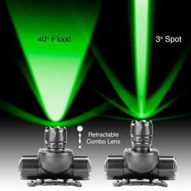XK Glow Green Hunting & Fishing Spot & Flood Retractable Lens CREE LED Headlight - 0