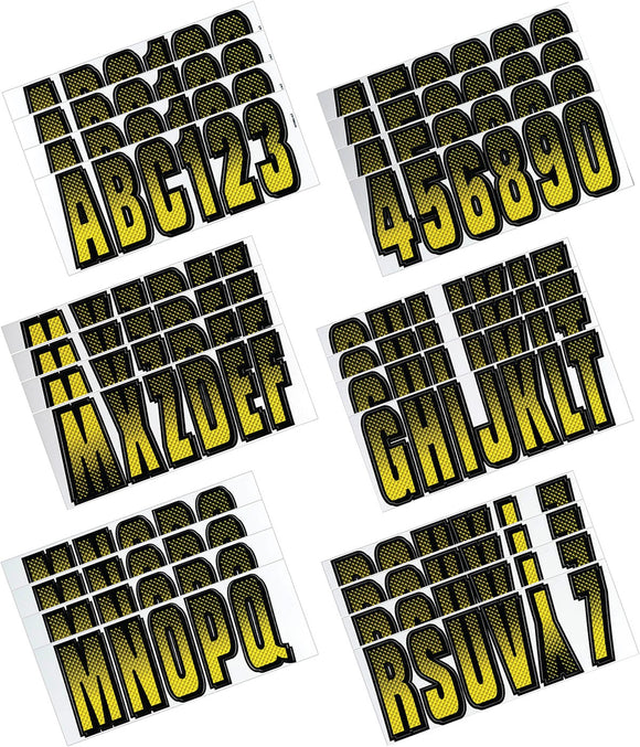 Hardline Boat Lettering Registration Kit 3 in. - 300 Yellow/Black