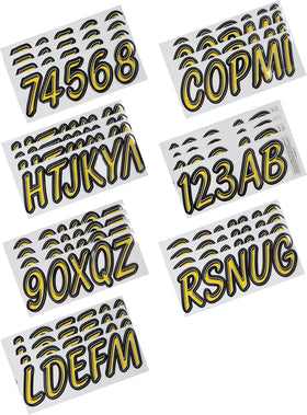 Hardline Boat Lettering Registration Kit 3 in. - 400 Yellow/Black