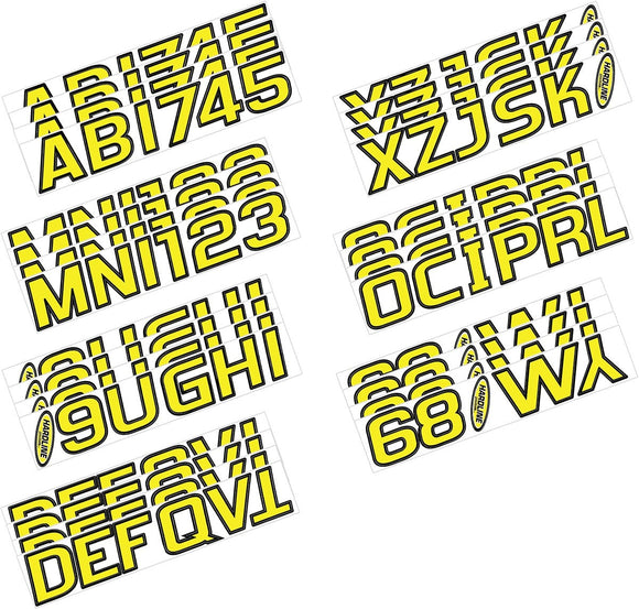 Hardline Boat Lettering Registration Kit 3 in. - 700 Yellow/Black