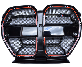 Zunsport BMW G8X M3 & M4 CS / M4 CSL - Front Grille Mesh Set (with cut out) - Black Finish